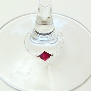 Premium Crystal Wine Glass Charms-Silver image 5