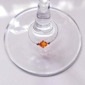 Premium Crystal Wine Glass Charms-Silver image 3