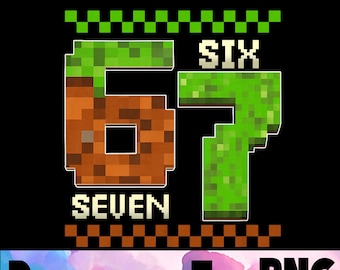 Rolig sex till sju födelsedag PNG, 67 spelbarndesign (digital nedladdning)