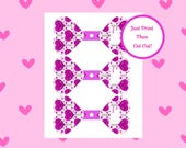 Hearts Valentine's Day Lollipop Holders, kids Valentine, Printable PDF (Digital Download)