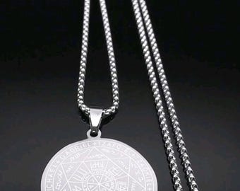 Seven Archangels Amulet with a Round Box Chain