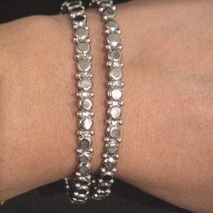 Round Flat-Cut Silver Bangles