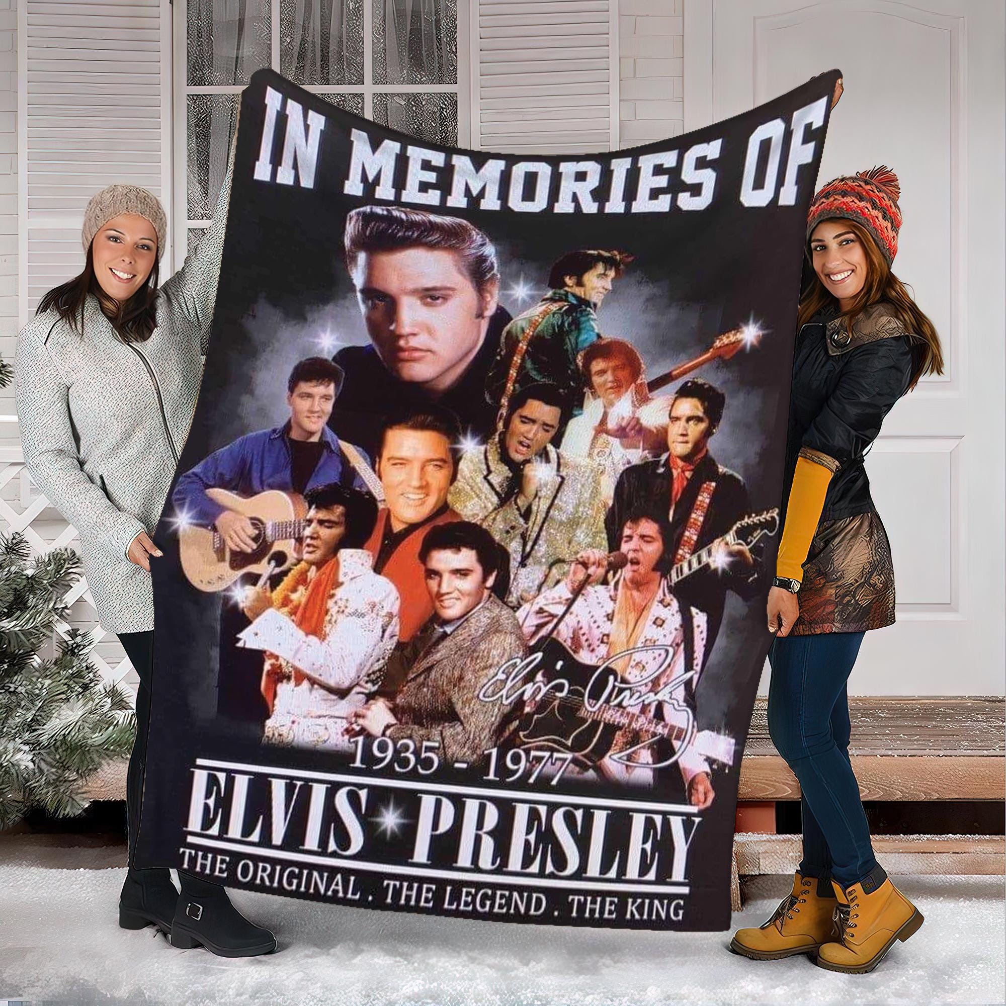 Discover Elvis Presley Fleece Blanket, King of Rock Blanket, Rock and Roll Gift