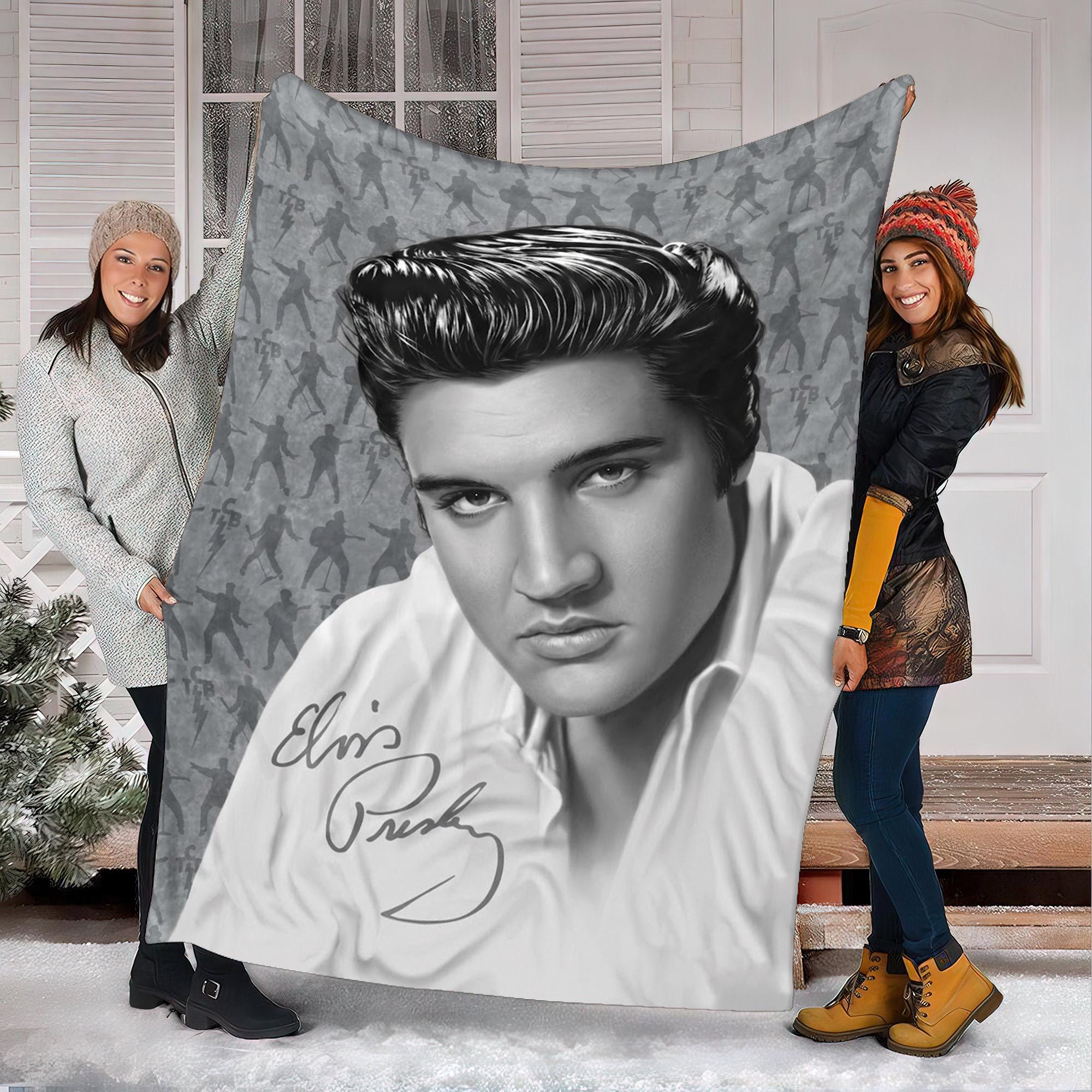Discover Elvis Presley Fleece Blanket, King of Rock Blanket, Rock and Roll Gift