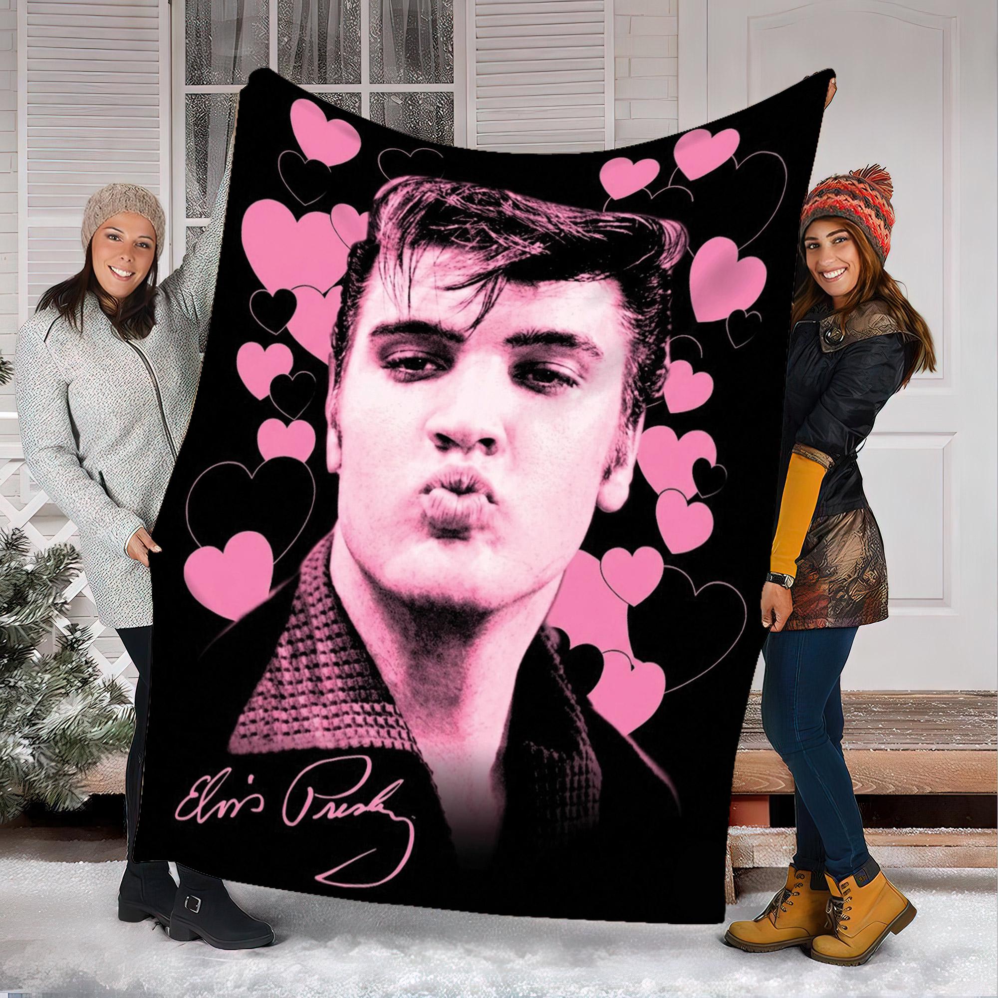 Discover Elvis Presley Fleece Blanket, King of Rock Blanket, Rock and Roll Gift
