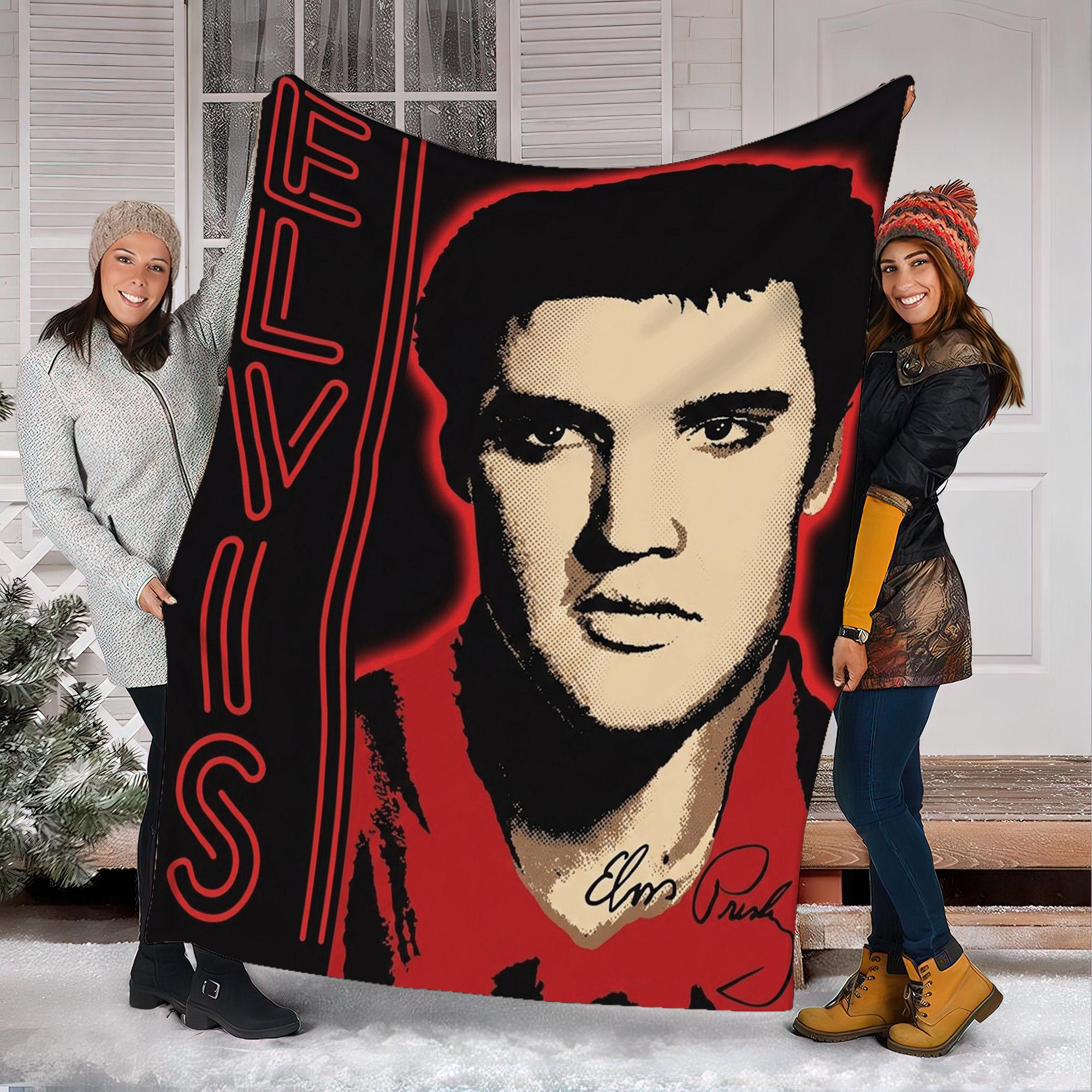 Discover Elvis Presley Fleece Blanket, King of Rock Blanket, Rock and Roll Gift