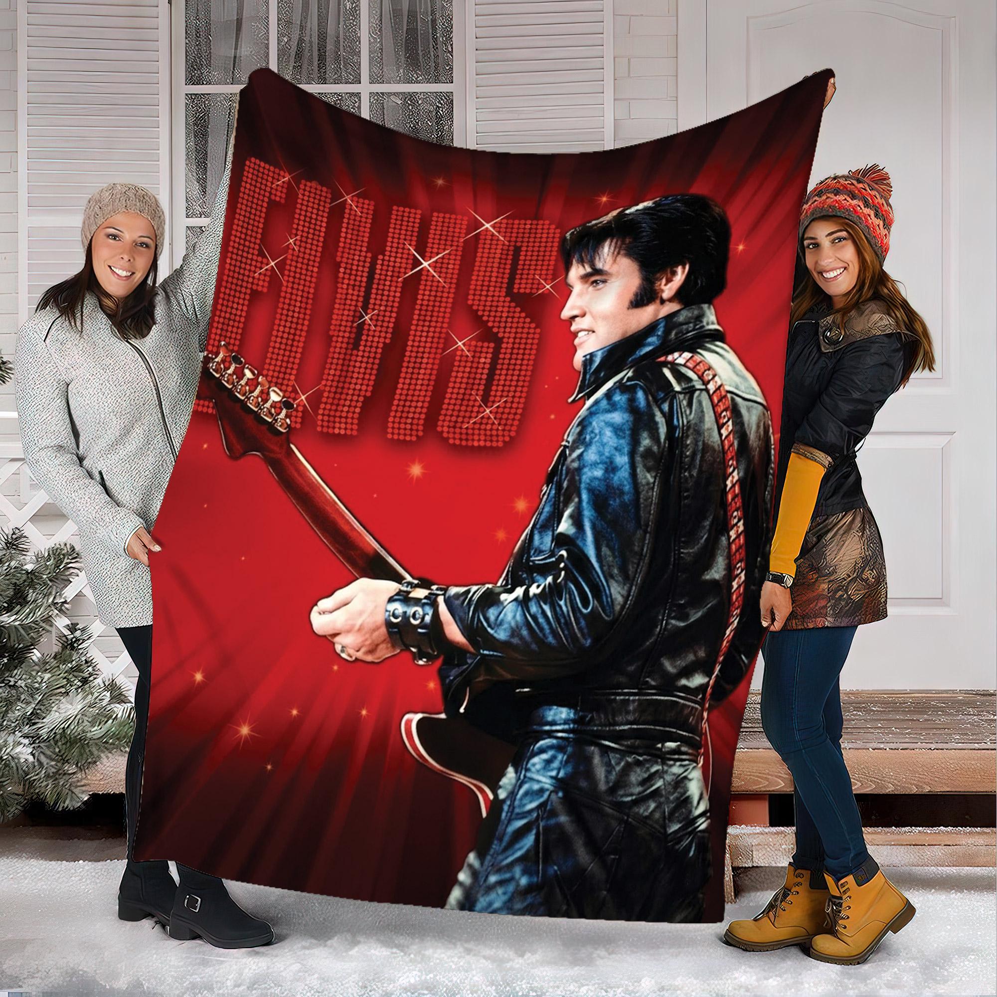Discover Elvis Presley Fleece Blanket, King of Rock Blanket, Rock and Roll Gift