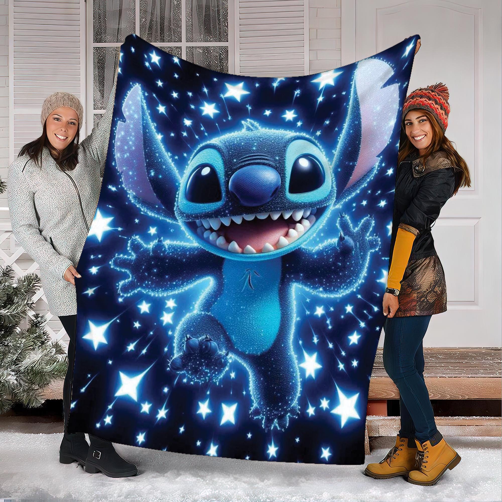 Discover Personalized Stitch Disney Fleece Blanket, Birthday Gift, Valentine Gift