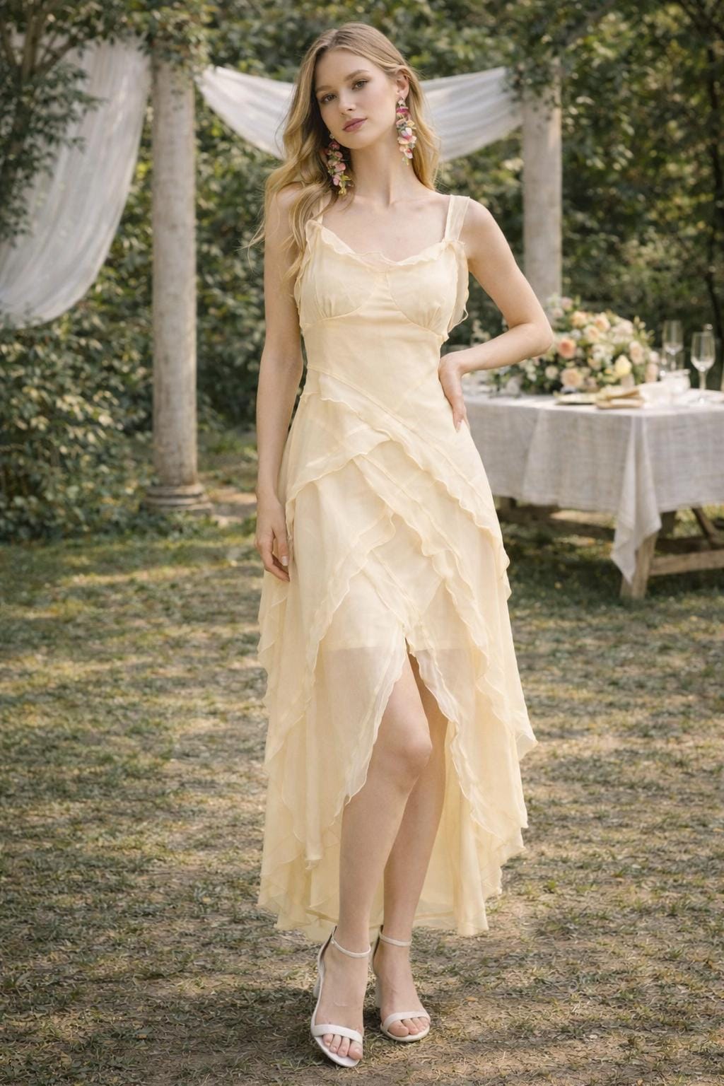 green emerald velvet dress Tea-Length Wedding-Guest Slip Dress