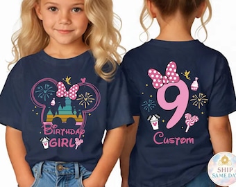 Personalisiertes Minnie Maus Geburtstagskind Shirt, Disney Party Tee