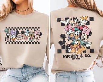 Retro Mickey & Co Sweatshirt, Vintage Disneyland Family Crewneck
