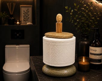 Toilet Paper Holder Stone, Toilet Roll Holder, Bathroom Toilet Paper Stand, Paper Towel Holder, Stone Decor