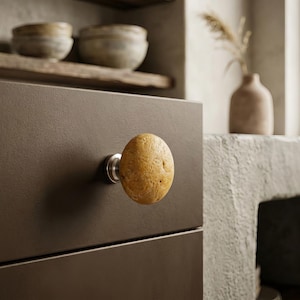 Ladeknoppen, natuursteen ladeknop, rustieke kiezelstenen kastladehardware, handgemaakte meubelknoppen, set van 2 4 8 12