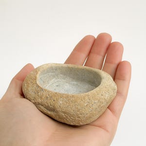 Handmade Stone Catchall Tray – Natural Pebble Bowl for Jewelry, Keys & Wallet | Rustic Wabi Sabi Decor Gift image 17