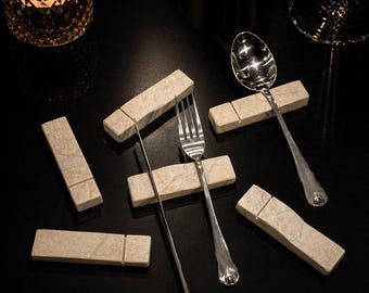 Repose-ustensiles en pierre, porte-cuillère en pierre naturelle, repose-ustensiles de cuisine, repose-ustensiles fait main, décoration de cuisine de ferme rustique