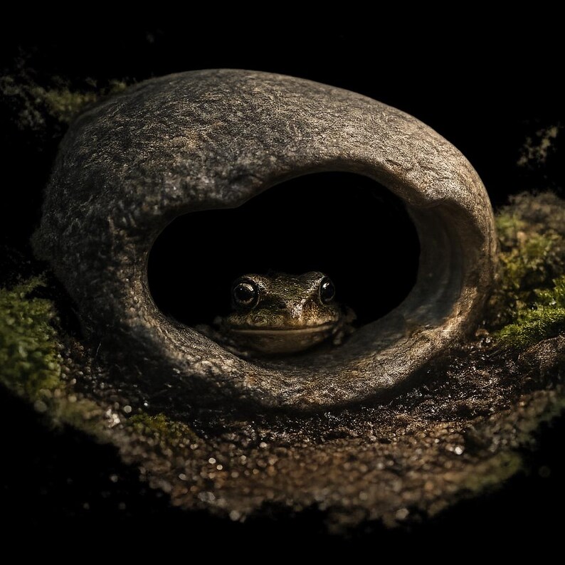 Hide Cave for Mini Frogs, Natural Stone Frog Hide, Terrarium Cave ...
