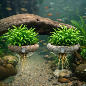 Akvariumstenshållare, glasmonterad akvarieplanterare, sugkoppsstenhållare för vattenväxter och Aquascape