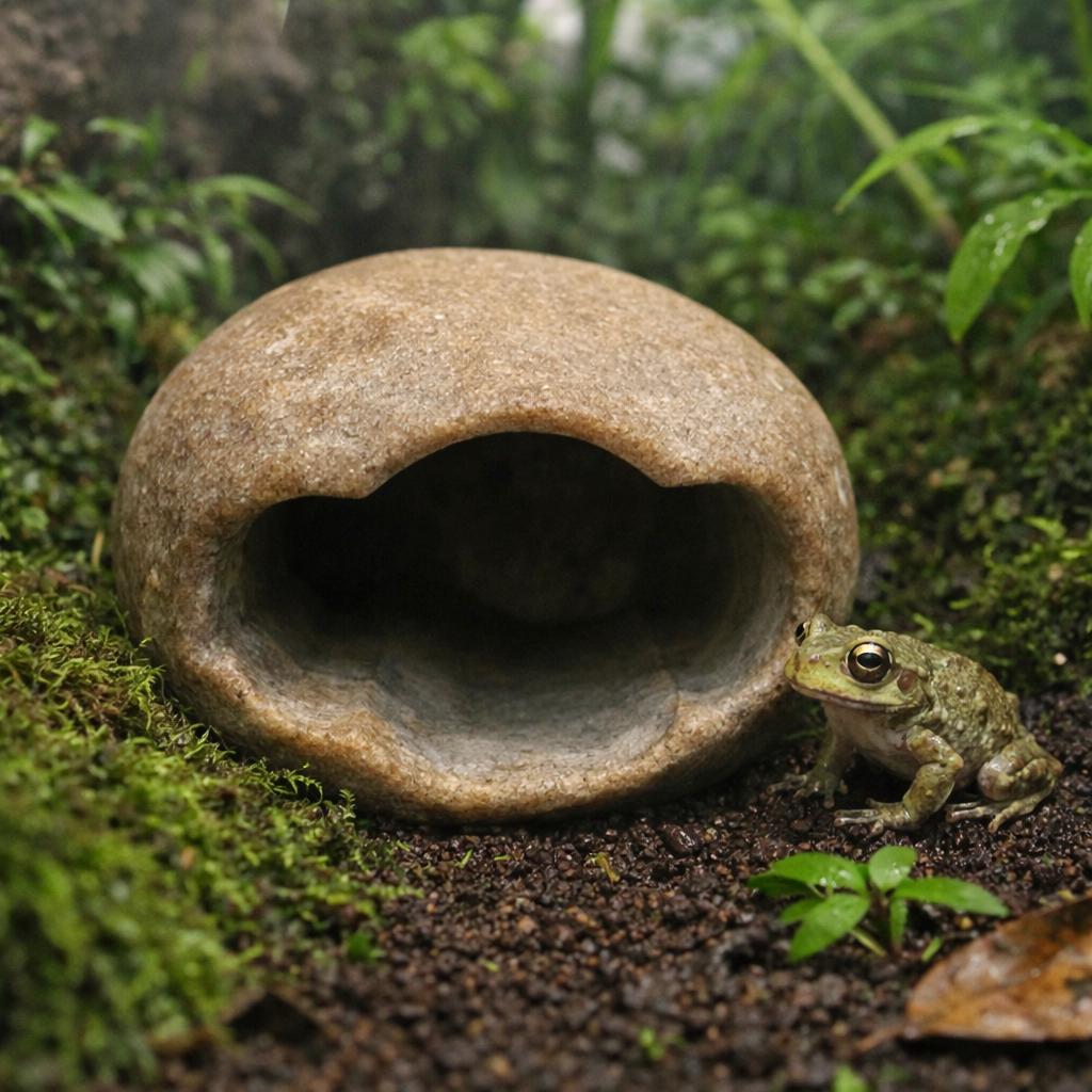 Hide Cave for Mini Frogs, Natural Stone Frog Hide, Terrarium Cave ...