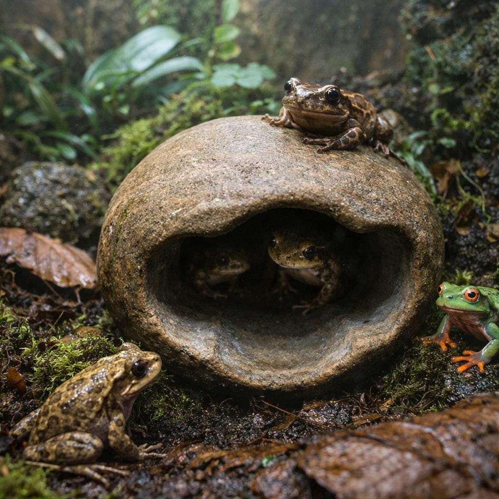 Hide Cave for Mini Frogs, Natural Stone Frog Hide, Terrarium Cave ...