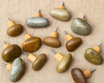 Natural Stone Wall Hook | River Rock Coat Hook | Rustic Pebble Wall Hanger | Minimalist Stone Decor | Unique Entryway Hook
