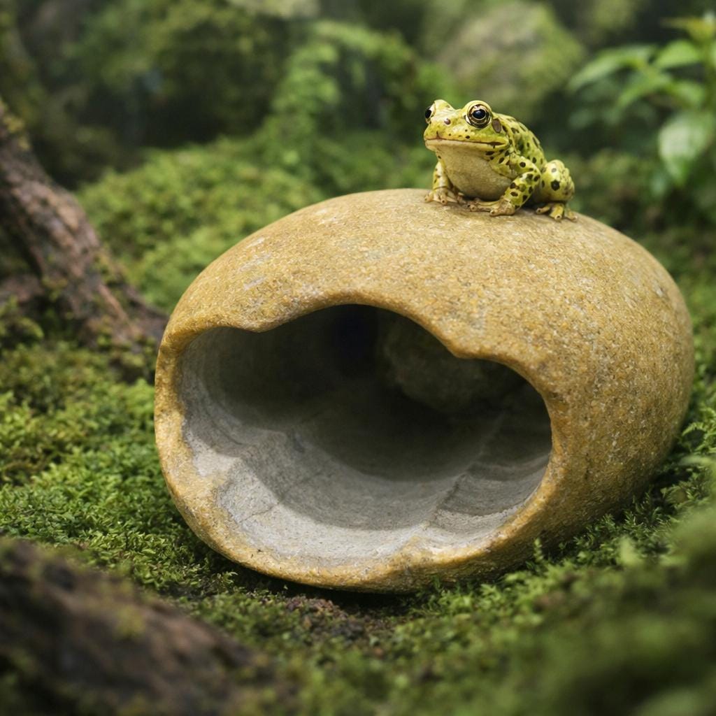 Hide Cave for Mini Frogs, Natural Stone Frog Hide, Terrarium Cave ...