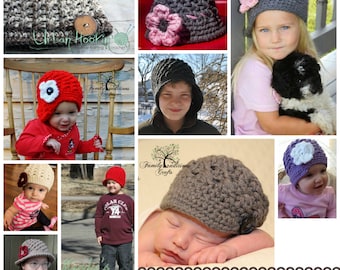 Ava Collection- 3 in 1 PATTERN - Cloche, Beanie, & Newsboy