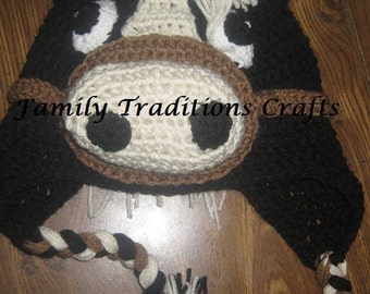 PATTERN - Horse Earflap style Hat - PDF