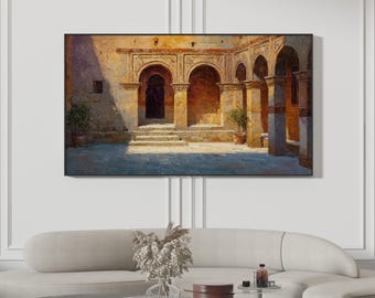 Middle Eastern Courtyard Samsung Frame TV Art, Moroccan Architecture (Digital Download)