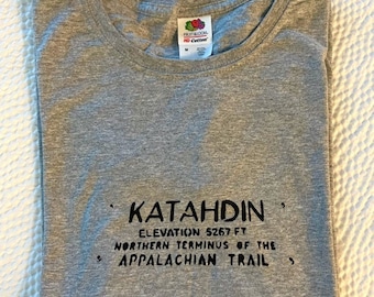 Katahdin / Appalachian Trail — Maine’s Highest Point T-Shirt (90 cotton, 10% polyester) (Men’s & Women’s sizes)