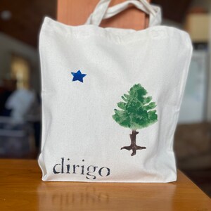 1901 Original Hand-Painted Historical Maine Flag Canvas Tote Bag (13.5” x 13.5”)