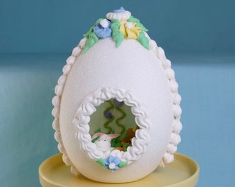 Panoramic Sugar Egg Easter Gift Easter Decoration WHITE Edible 3D Egg