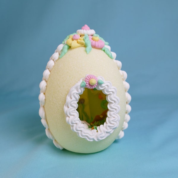 Panoramic Sugar Easter Egg Easter Gift Egg Decoration YELLOW Edible 3D Egg