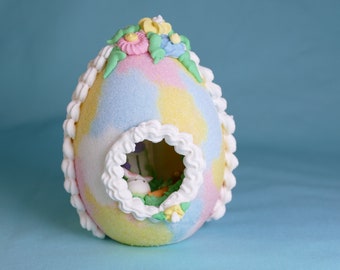 Panoramic Sugar Easter Egg Easter Gift Easter Egg Decoration "Speckled Egg" PINK BLUE YELLOW White Edible 3D Egg