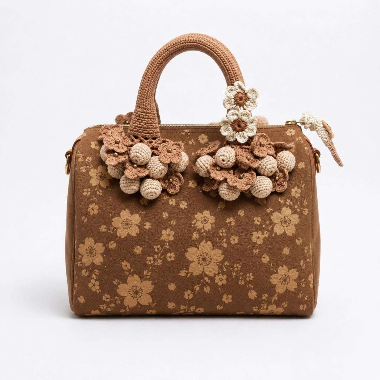 フリーカバー　　　113 ハンドメイド Handmade Crochet Handle Covers for Speedy, Alma, Keepall Bags (1