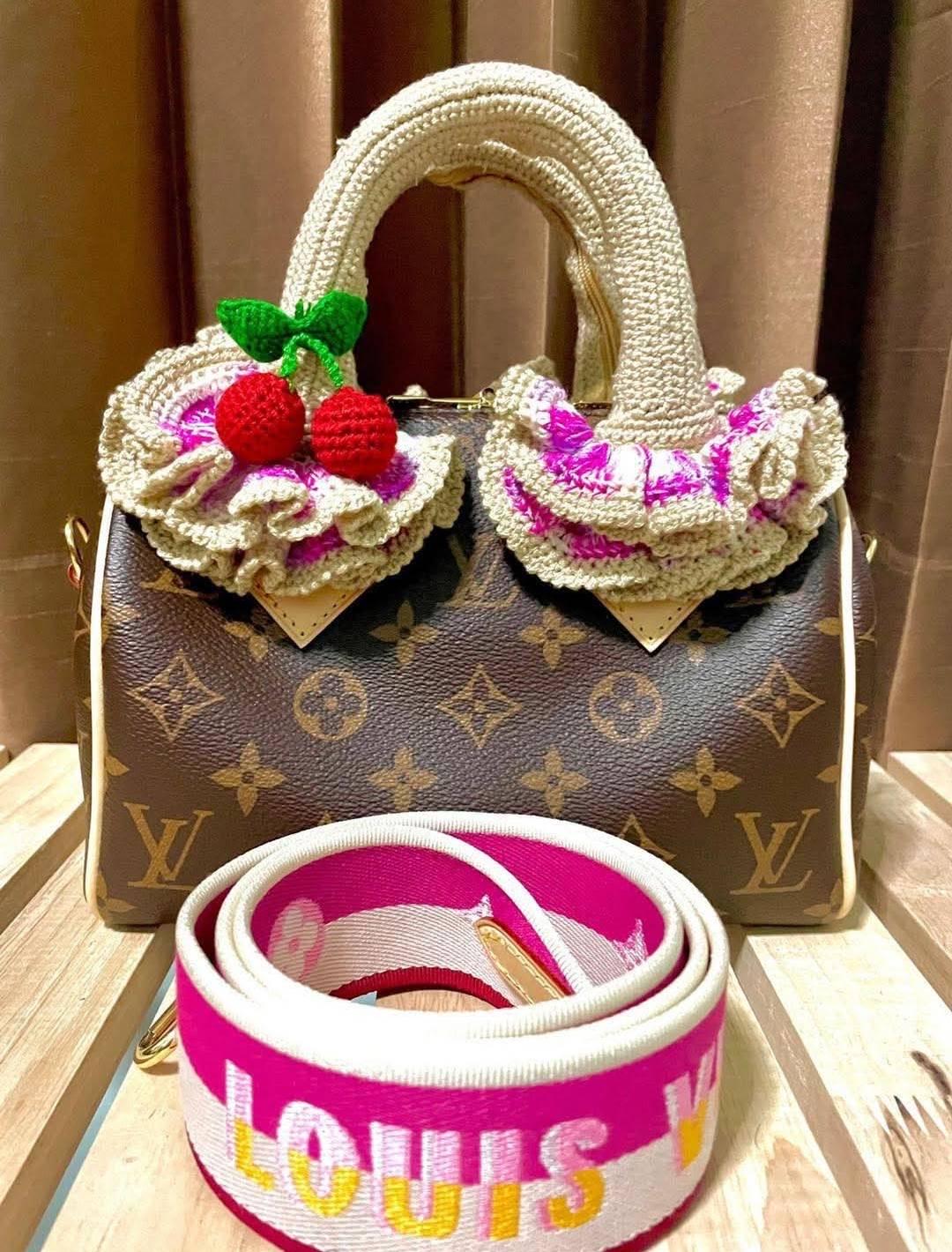 Free Shipping !!! Crochet Handle Cover for Speedy, Alma, Alma BB. Crochet Bag Handle. Handmade Bag Handle Cover. Bag Handle Protector