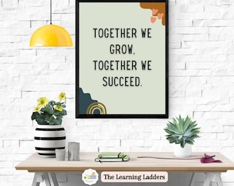 Láminas imprimibles para decorar las paredes del aula / Decoración motivacional para profesores / Póster positivo para el aula / PDF y JPG