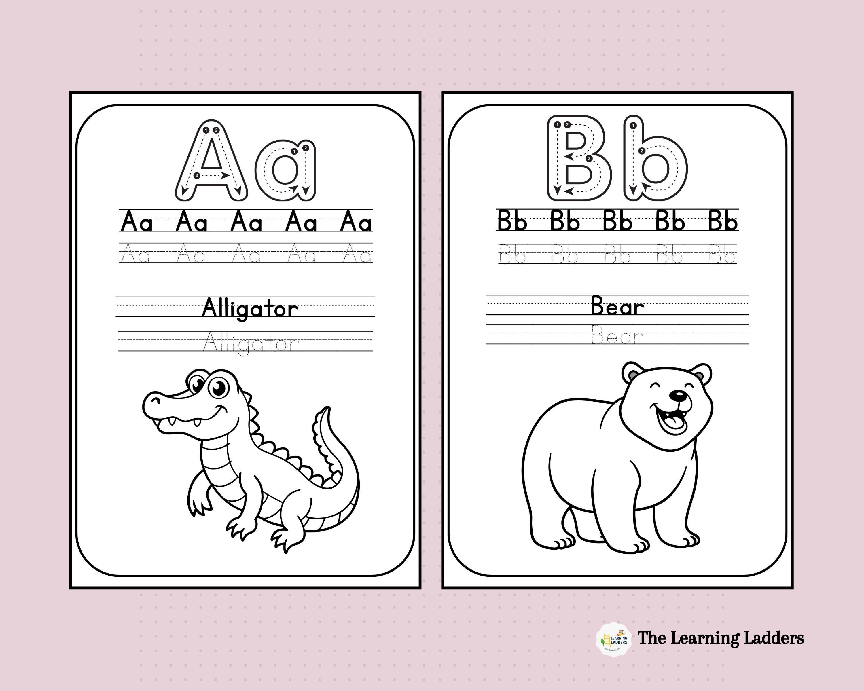 Alphabet Tracing Coloring Book | Handwriting Practice | PDF & JPG - Etsy