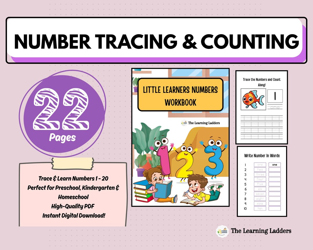 Numbers 1–20 Workbook for Preschool & Kindergarten | Math Activity Book ...