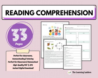Reading Comprehension Worksheets | ELA Activities | Reading Skills | Grades 3-5 | Printable PDF & JPG