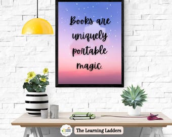 Inspirational Reading Wall Art |  Printable for Classroom & Library | Literacy Decor | Learning Poster