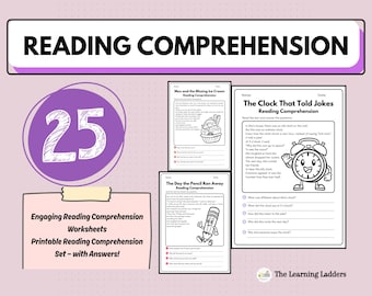 Reading Comprehension Worksheets | Grades 3-6 | 25 Printable Passages | PDF Download