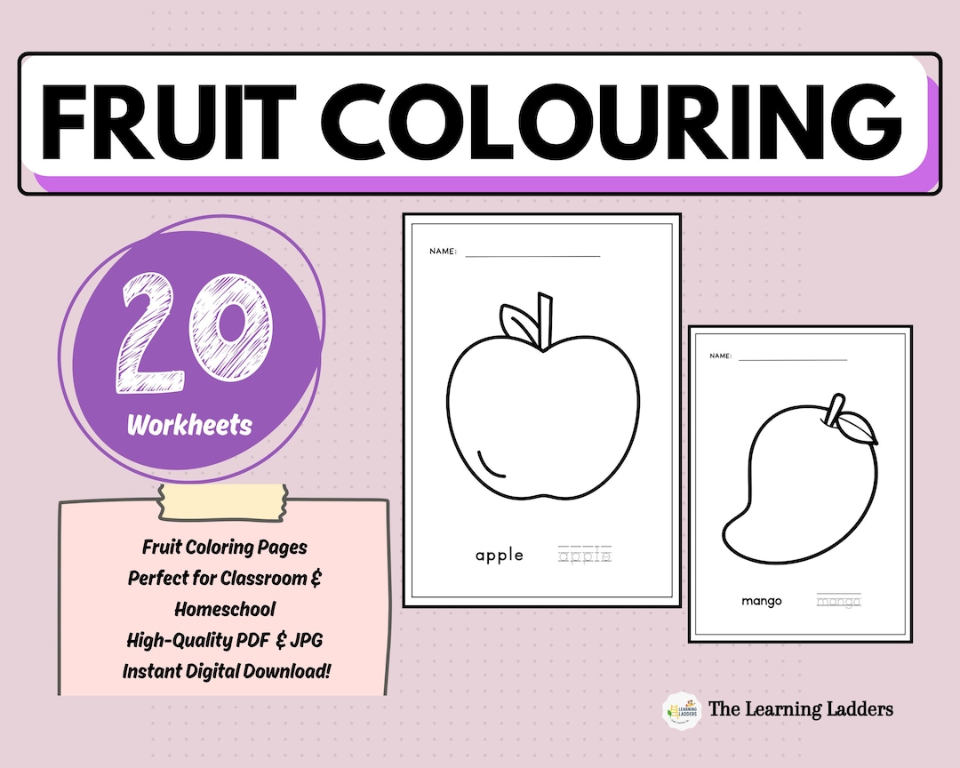 Fruit Coloring Pages for Kids | Printable PDF & JPG | Preschool ...