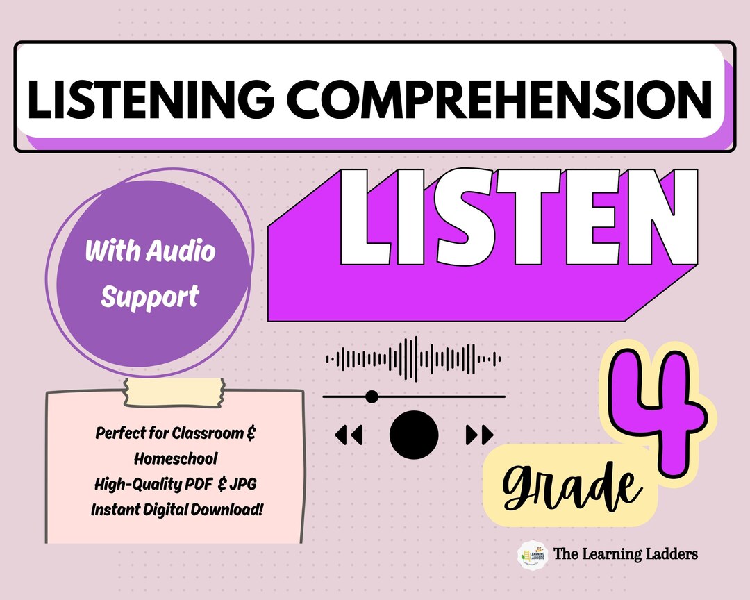 Listening Comprehension Worksheets Grade 4 | ESL Audio Activities | Pre ...