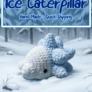 M2O - Peluche Oruga de Hielo, peluche amigurumi de ganchillo, inspirado en Snom