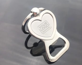 Custom Logo or Text Bottle Opener Keychain, Beer Opener Keychain, Engraved Bottle Opener Key Chain, Groomsman Gifts, Custom Engraved.
