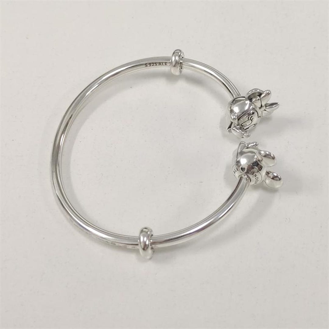 PANDORA DISNEY バングル SILVER925 Pandora Disney Mickey and Minnie Open Bangle Silver S925 Bracelet