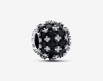 pandora sparkling pavé round black charm