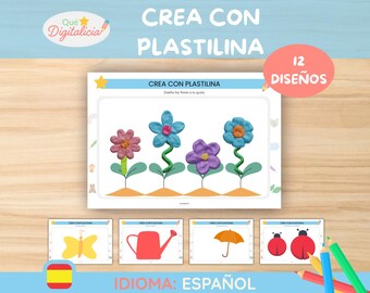 Afdrukbare Play-Doh-activiteiten | 12 illustraties om te maken | Fijne motoriek en creativiteit van kinderen | Zintuiglijke knutsel (PDF)