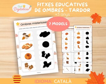Uneix elke tekening met de seva ombra | Laat afdrukbare activiteit | Joc educatiu infantil pdf