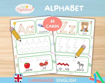 Werkbladen voor kinderen om het alfabet te doorzoeken | Oefenen met hoofdletters en kleine letters | Afdrukbare ABC-handschriftbladen met afbeeldingen |